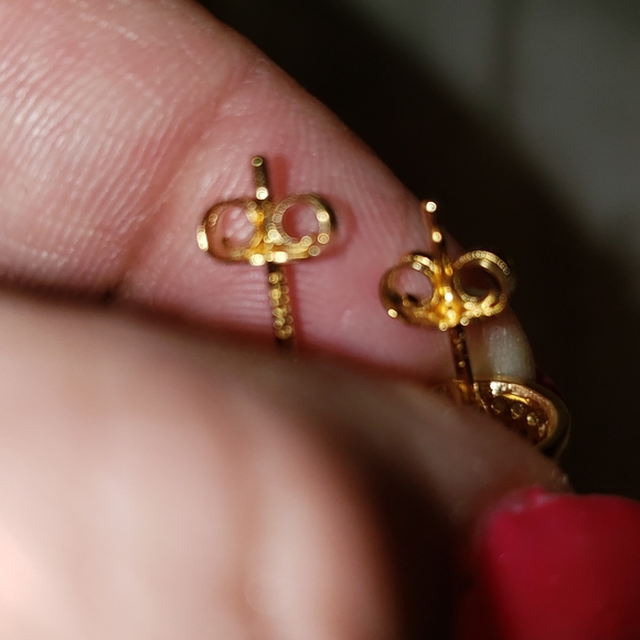 Sz 9, White Cubic Zirconia 18K YG Over 925 Silver Ring & Earrings Set, NWT - Picture 9 of 10